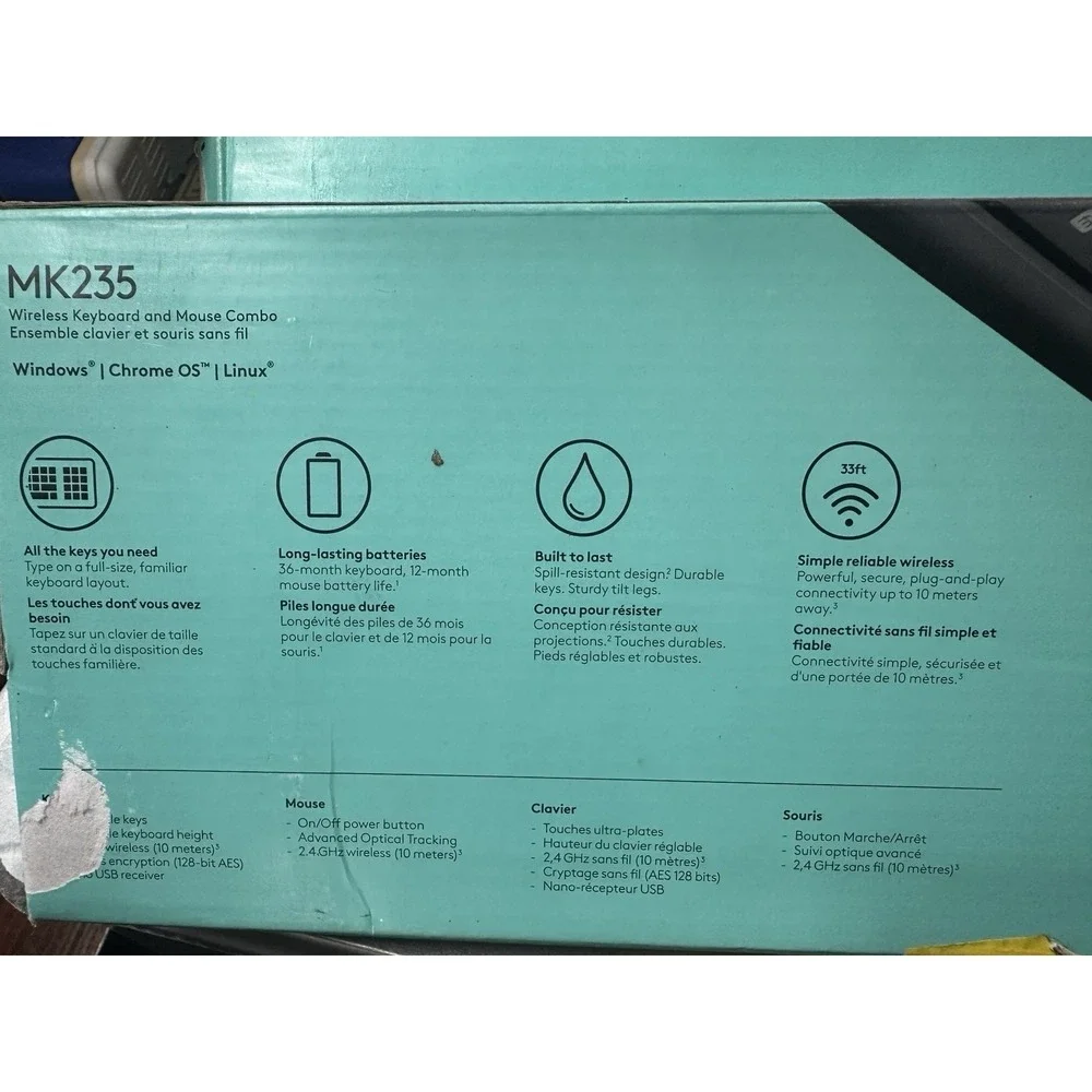 2 Logitech MK235 Wireless USB Connection Keyboard and Mouse Combos for PC Laptop